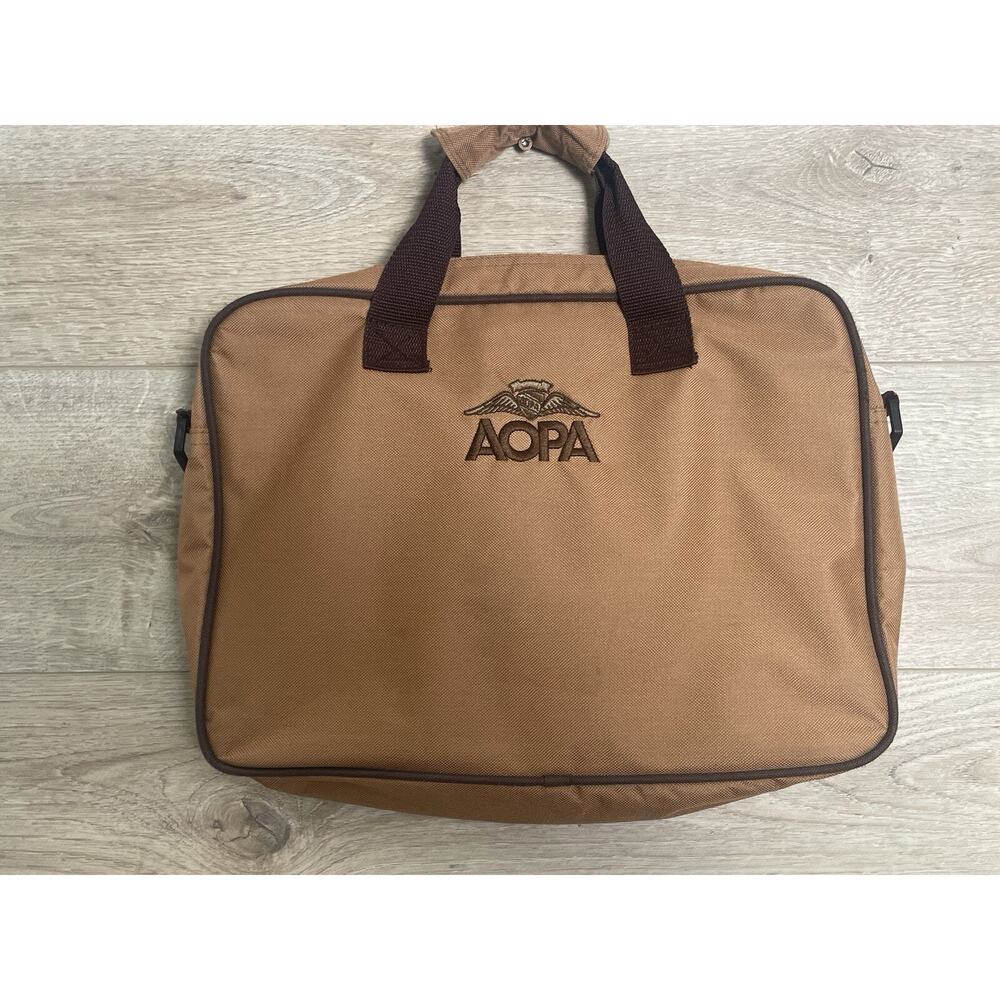 Vintage AOPA Brown Messenger Bag (No Shoulder Strap) 15" x 11"